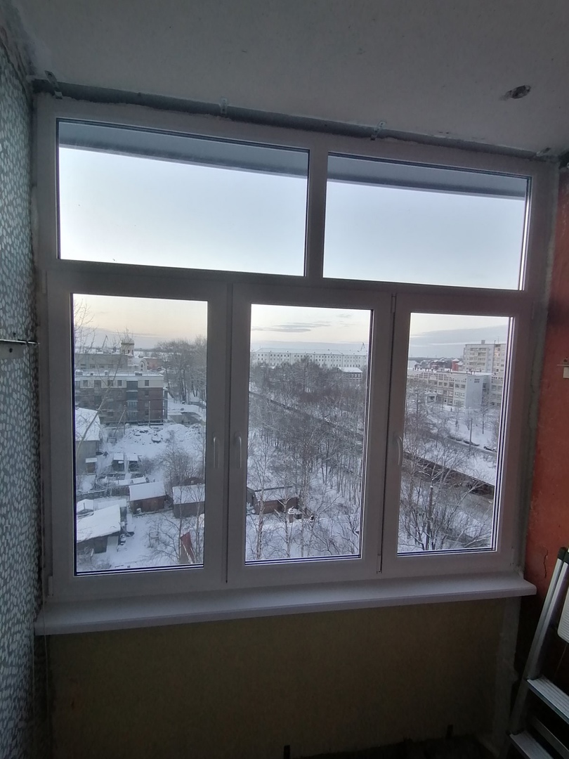 Остекление балкона пластиковые окна г.Архангельск, ул.Адмиралтейская 7